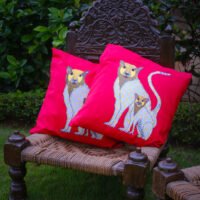 Hand Painted Red Cushion Cover - Image 3