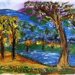 Lakeside view, Size-20×20 Inch