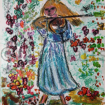 Girl with Violin, Size-10×15 Inch