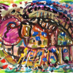 Colorful warrior Elephant, Size-7x10 Inch