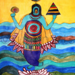 Krishna & Lotus, Size-29×19 Inch