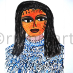 Girl with Blue sweater, Size-8x11 Inch