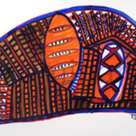 Orange patterned cube, Size-10×16 Inch