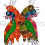 Colorful birds, Size-12×15 Inch