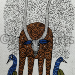 Dear with Horns, Size-11×15 Inch