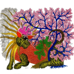 Pink Glory Tiger, Size: 36x33 Inch