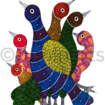 Gond birds Together, Size: 12x16 Inch