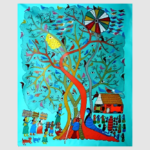 Village Life, Size-4x5 feet