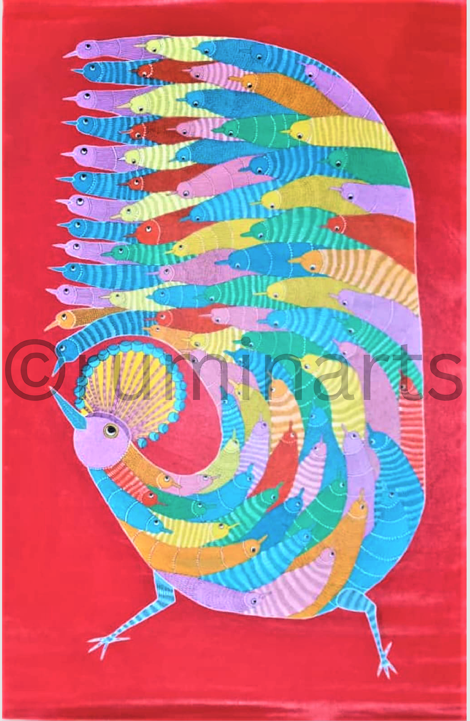 Untitled-11 Joy of colors peacock, Size-50x29 Inch - Image 1