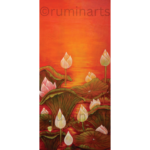 Orange background Lotus, Size-18x42 Inch