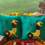 Hand Painted Tiger Green Cushion Cover