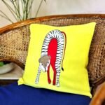 Hand Painted Tiger Yellow Cushion Cover