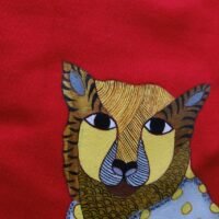 Hand Painted Red Cushion Cover - Image 4