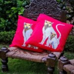 Hand Painted Red Cushion Cover