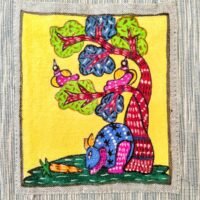 Hand Painted Dining Table blue Mat & Napkin set - Image 5