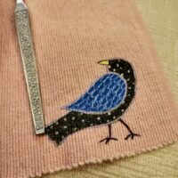 Hand Painted Dining Table pink Mat & Napkin set - Image 5