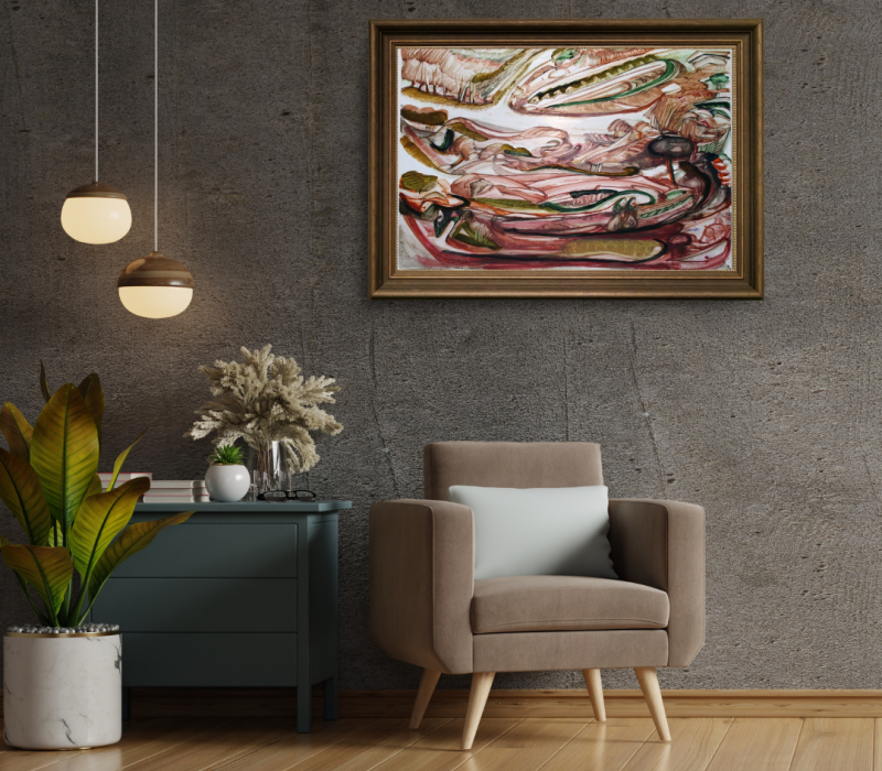 Gray Minimalist Wall Frame Mockup Instagram Post