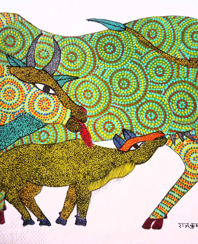 NS04 gond painting size 12inch ×15inch