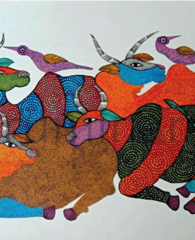 NS05 gond painting size 12inchx15