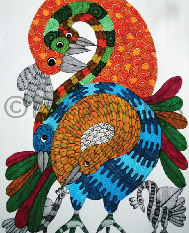 NS10 gond painting size 24 inch×18inch