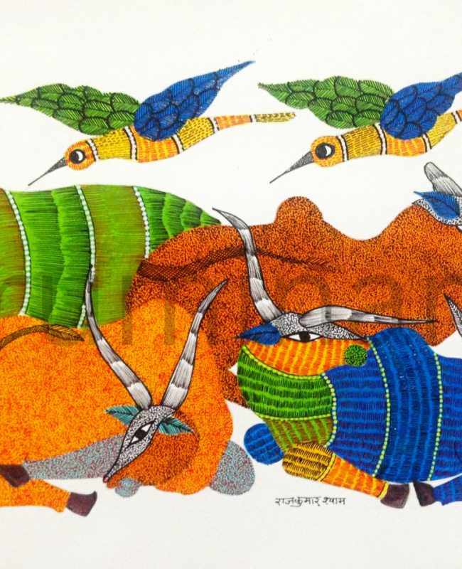 NS15 gond painting size 24 inch×18inch
