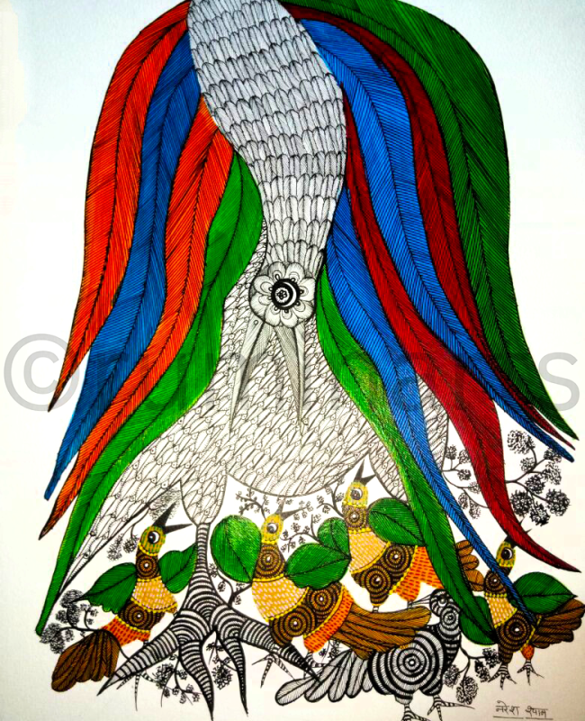 NS16 gond painting size 24 inch×18inch