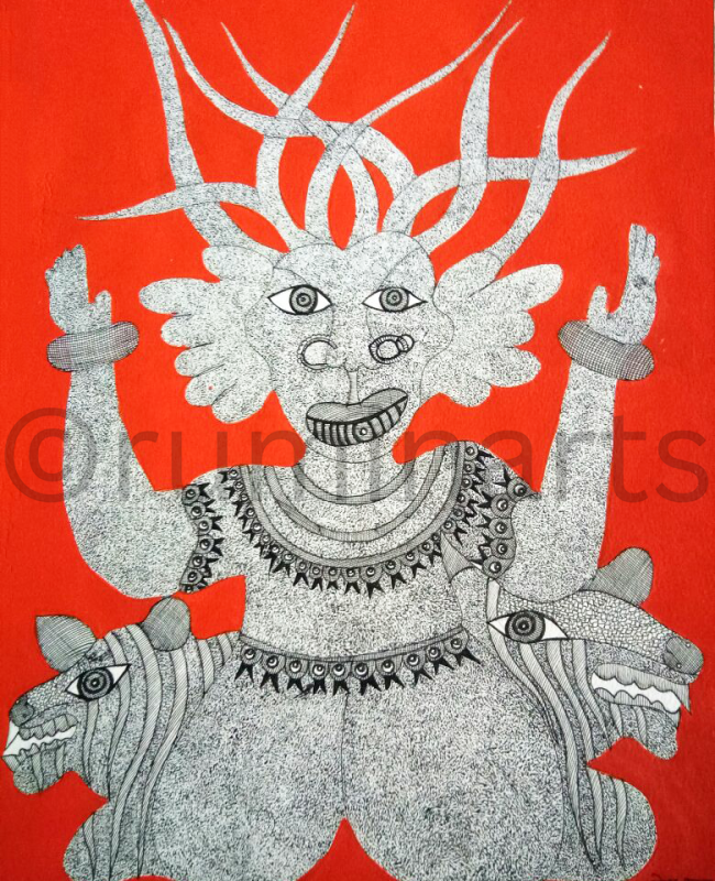 NS20 gond painting size 24 inch×18inch