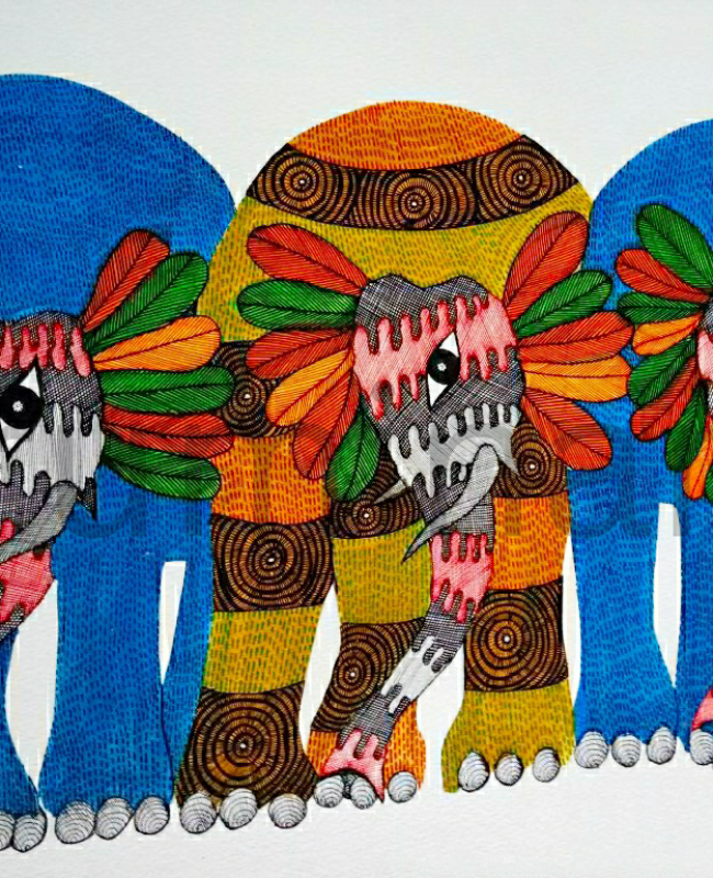 NS23 gond painting size 24 inch×18inch