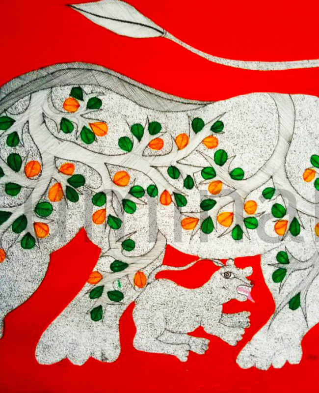 NS27 gond painting size 24 inch×18inch