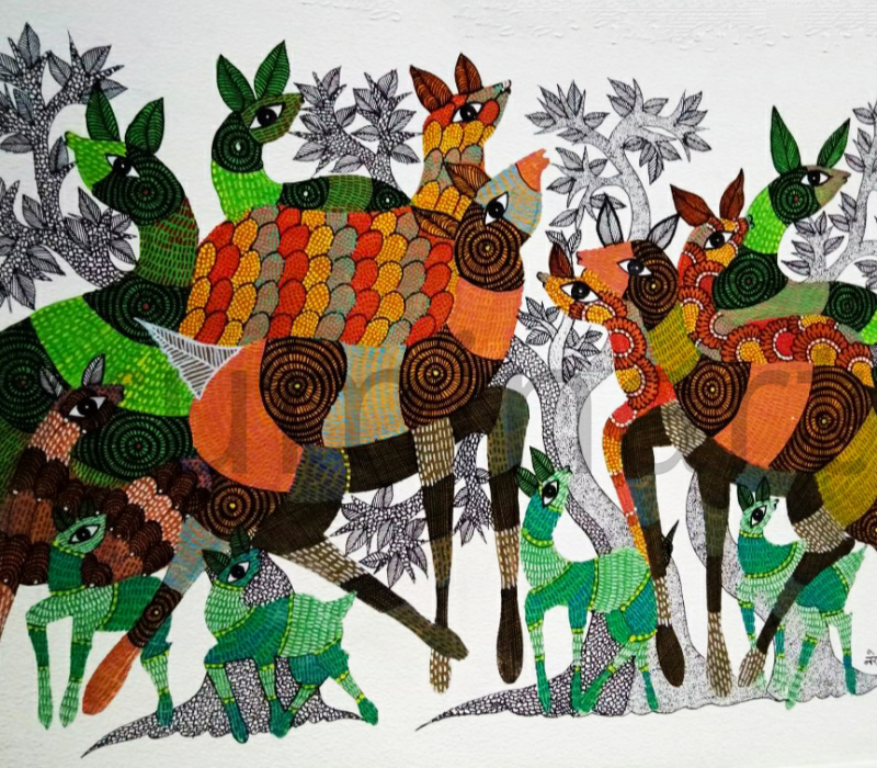 NS33 gond painting size 24 inch×18inch