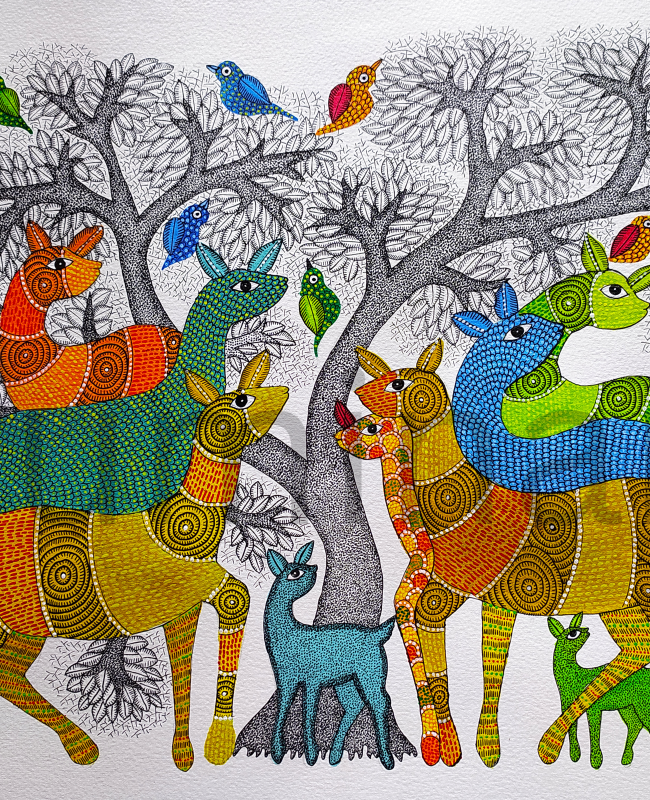 NS36 gond painting size 24 inch×18inch