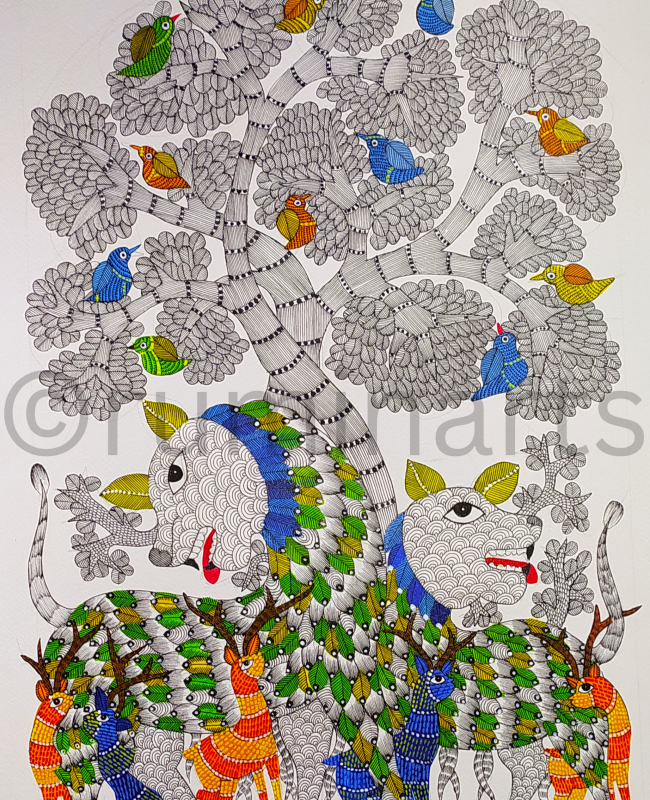 NS37 gond painting size 24inch ×18inch