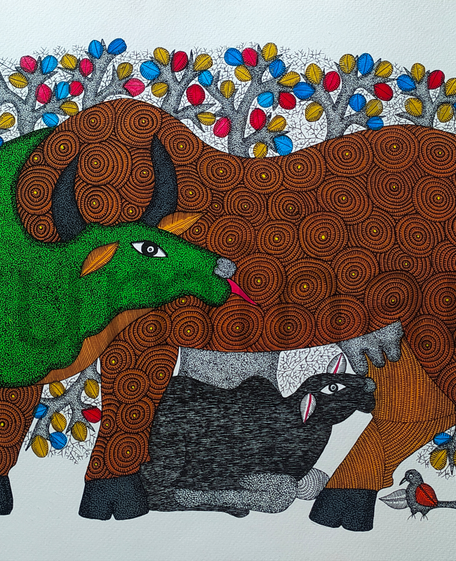 NS38 gond painting size 24inch× 18inch