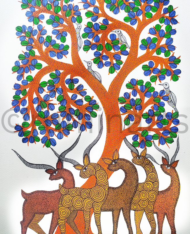 NS42 gond painting size 24inch×18inch