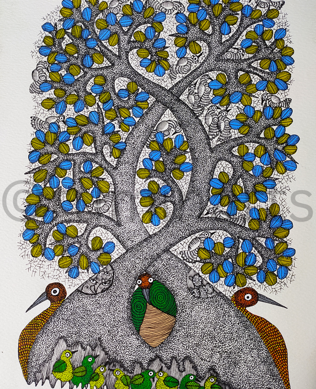 NS43 gond painting size 24inch×18inch