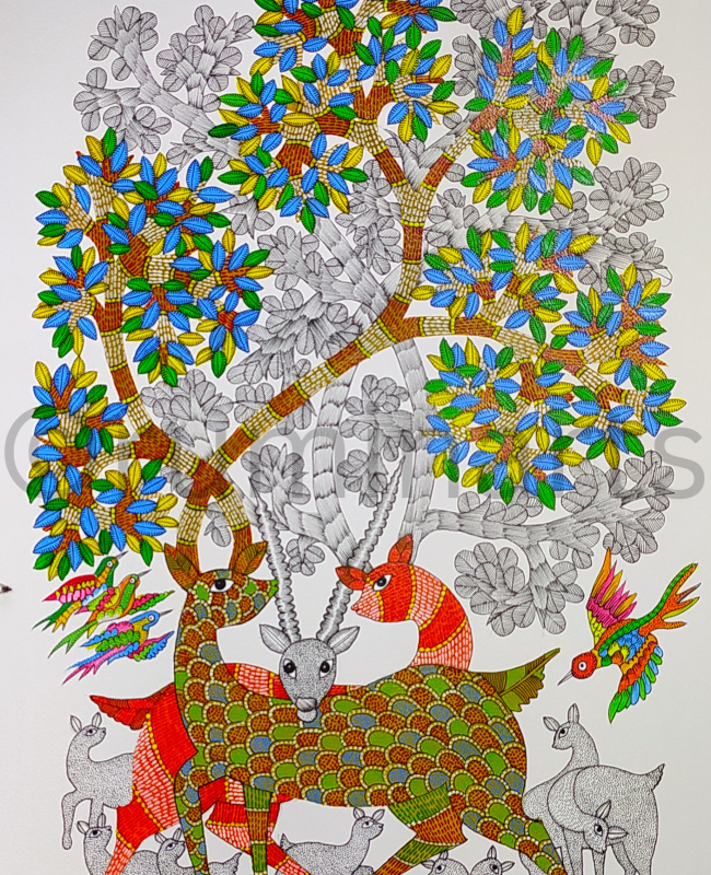 NS44 gond painting size 24inch×18inch