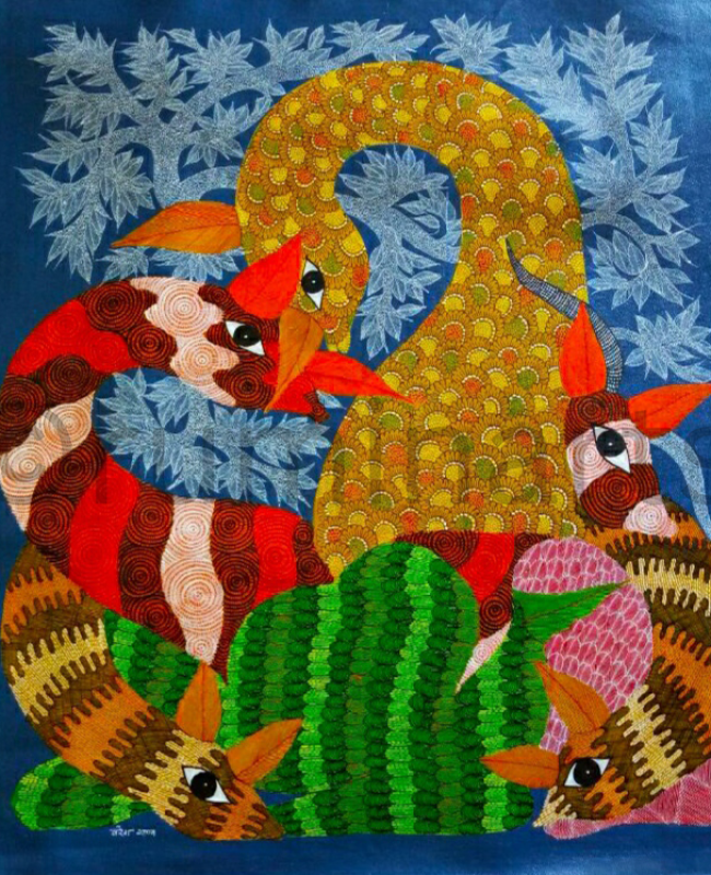 NS49 gond painting size 36inch×30inch