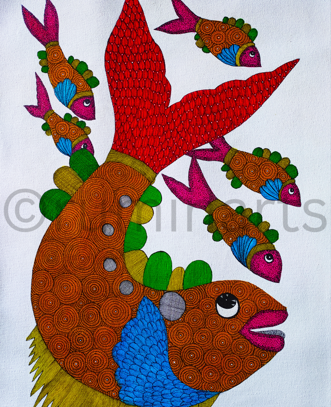 NS53 gond panting size 24inch×18 inch
