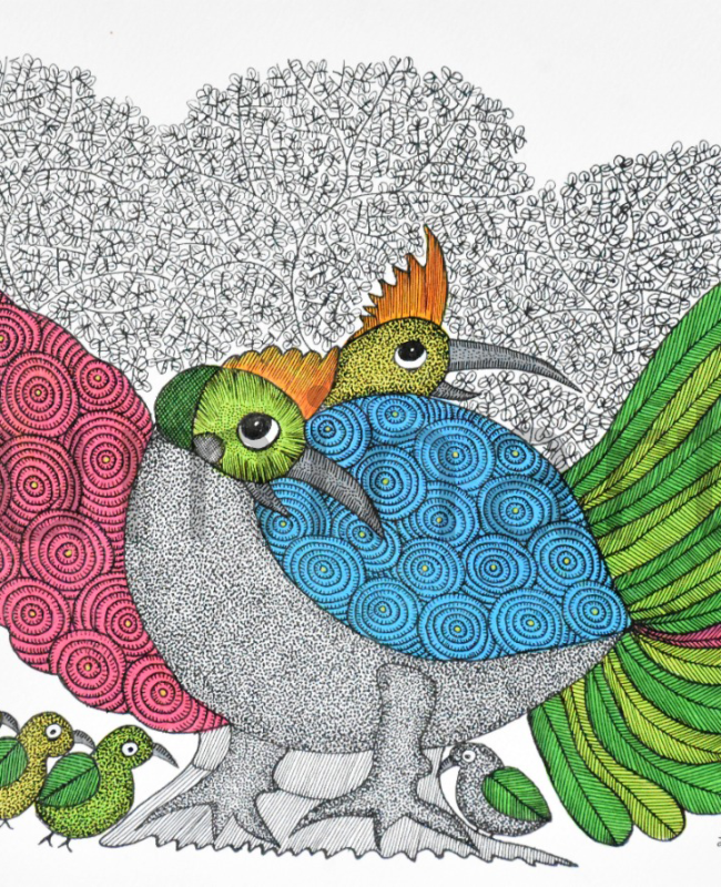 NS57 gond painting size-11 inch ×15 inch