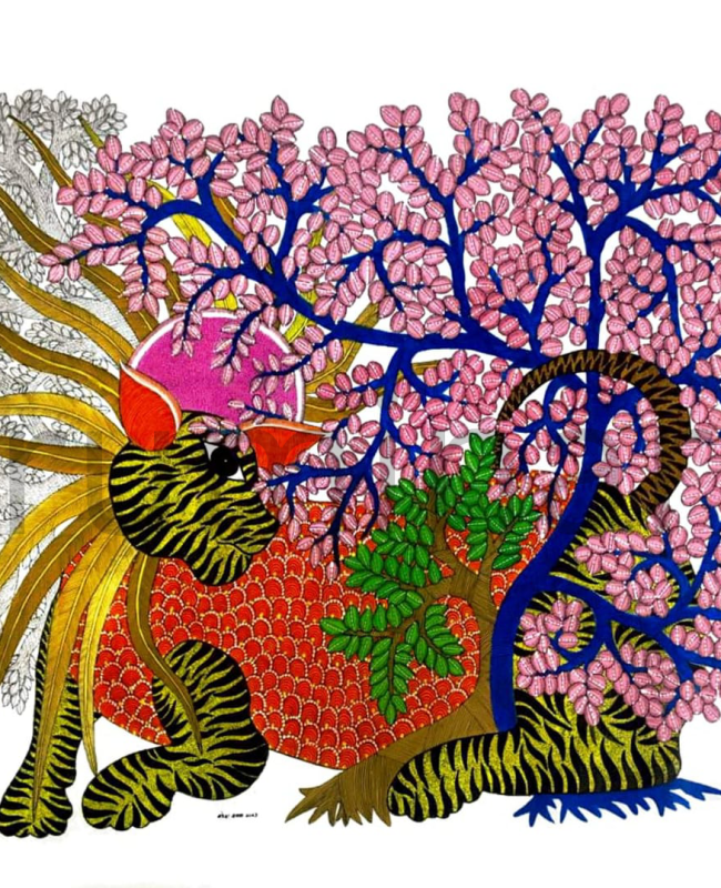 NS60 gond painting size 36X33 Inch