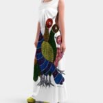 Hand painted White long dress