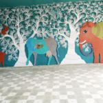 Wooden wall painting